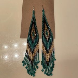 Beaded Earrings (long) Aztec